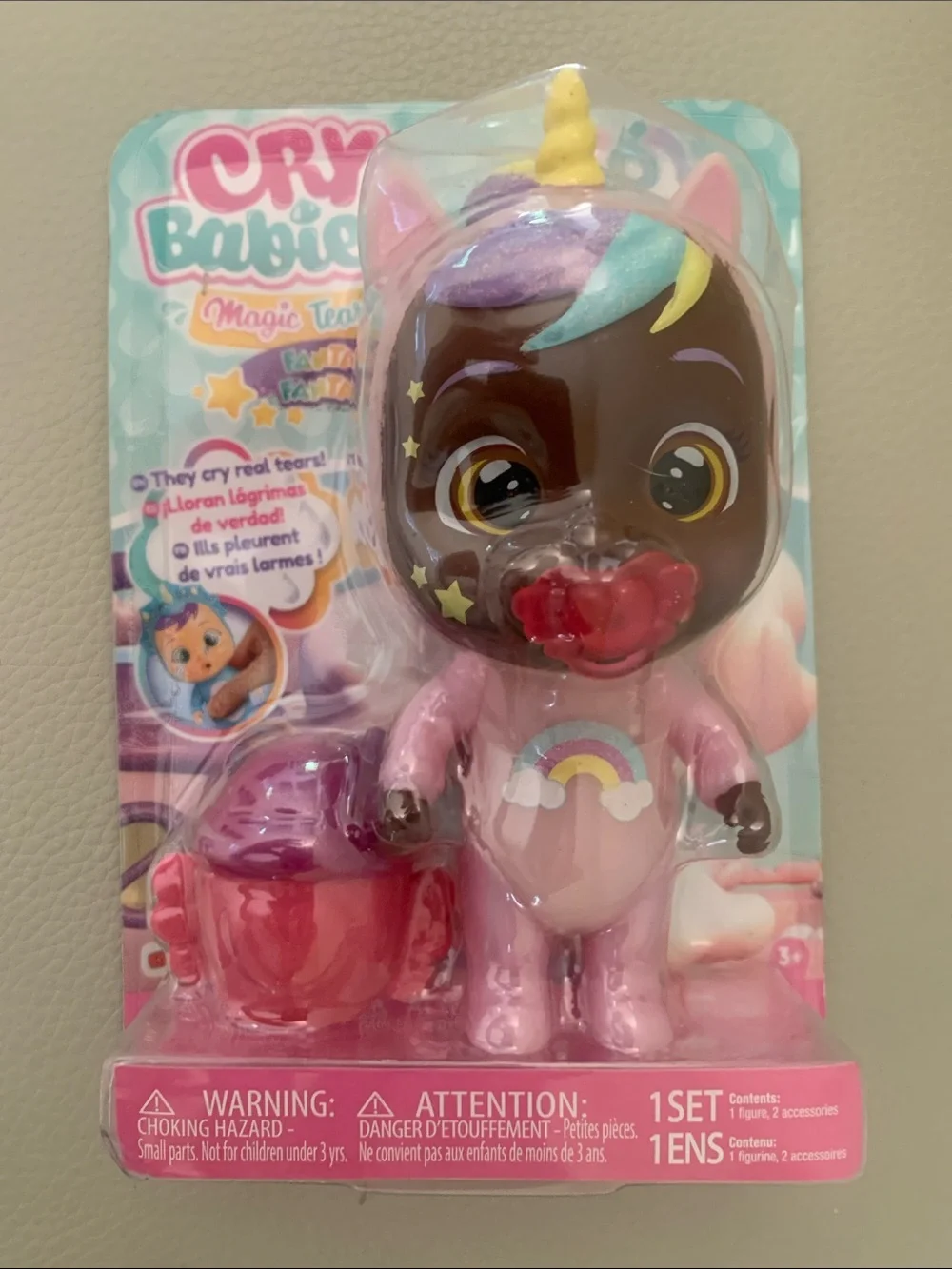 Cry Babies Magic Tears5” Jassy Unicorn Doll with Pacifier New